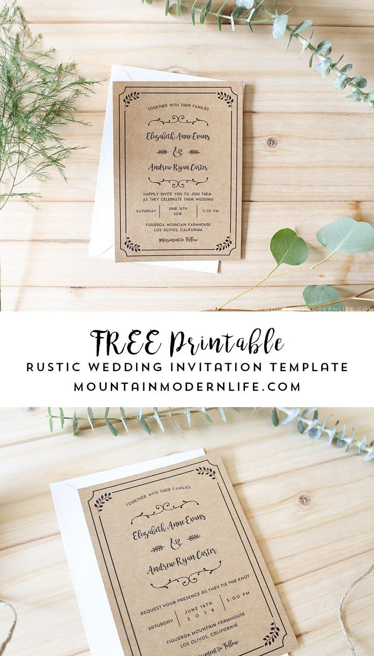 Free Printable Wedding Invitation Template | Free Printable intended for Free Printable Wedding Invitation Templates