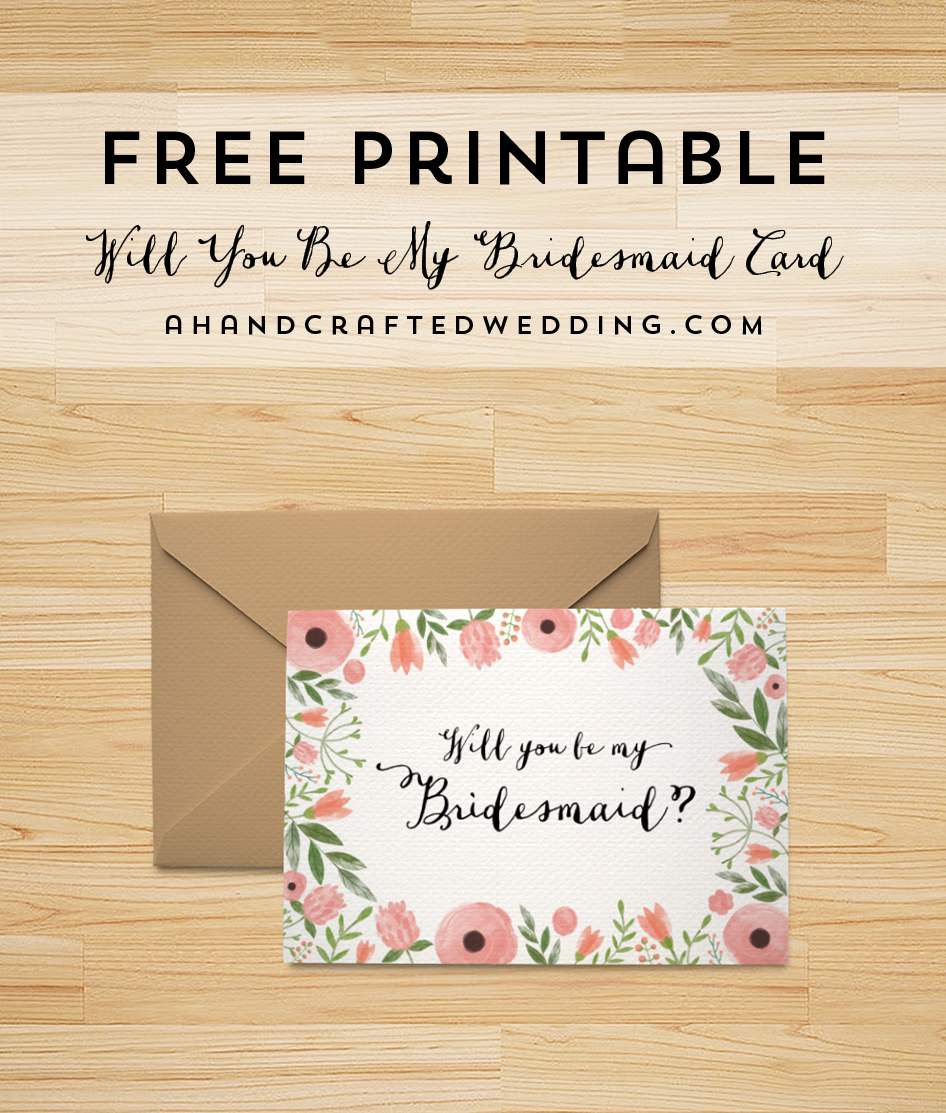 Free Printable Will You Be My Bridesmaid Card inside Free Printable Will You Be My Bridesmaid Cards