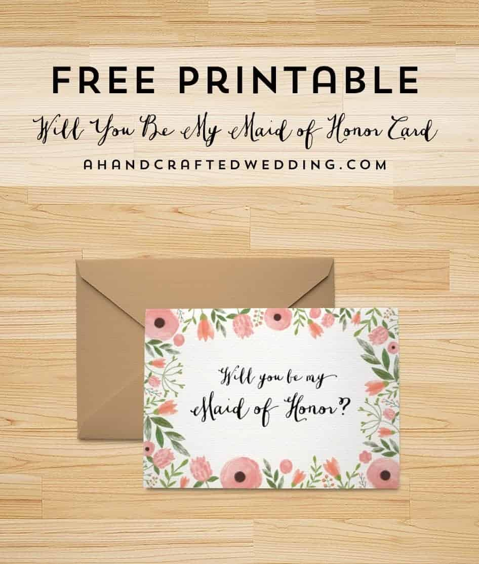 Free Printable Will You Be My Bridesmaid Card | Mountain Modern Life % for Free Printable Will You Be My Maid of Honor Card