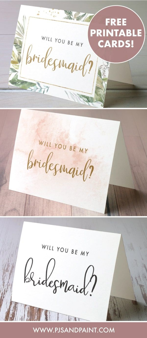 Free Printable Will You Be My Bridesmaid Cards - Volume 2 - Pjs for Free Printable Will You Be My Maid Of Honor Card