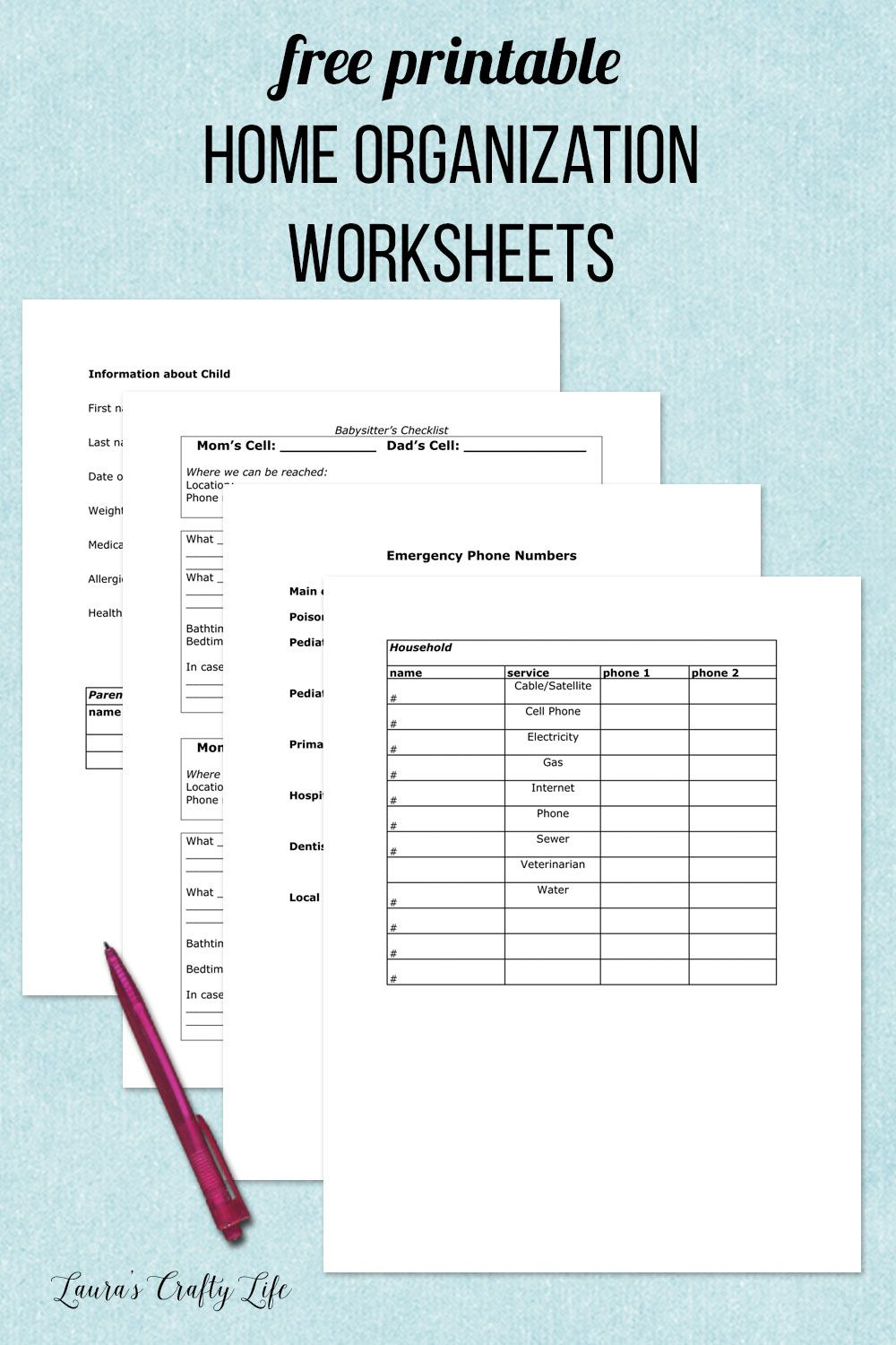 Free Printable Worksheets For Organizing Your Home | Free pertaining to Free Printable Home Organization Worksheets