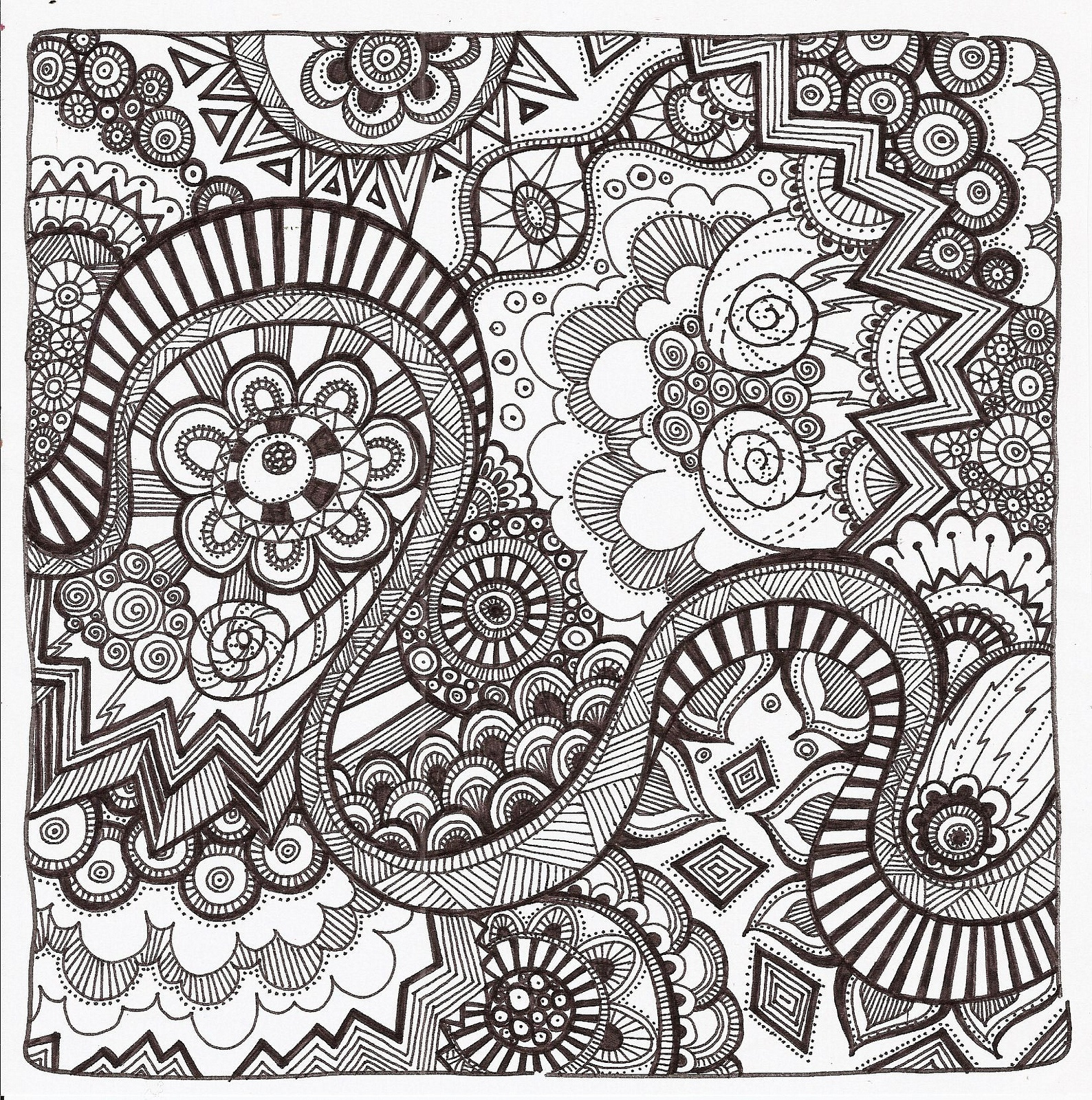 Free Printable Zentangle Coloring Pages For Adults - Free inside Free Printable Zentangle Templates