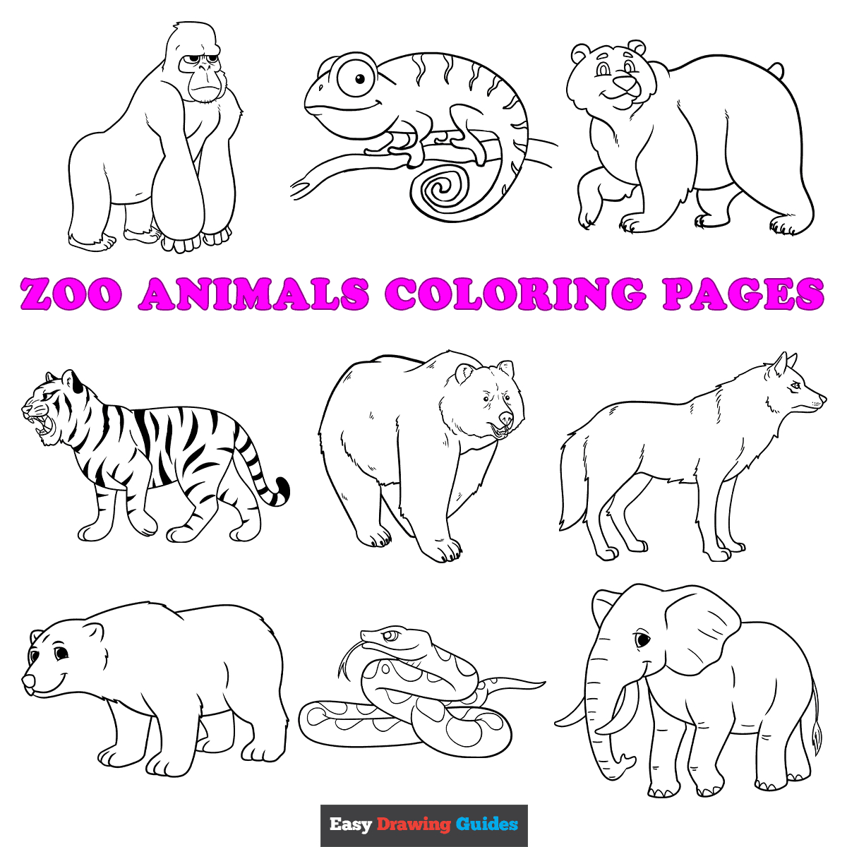 Free Printable Zoo Animals Coloring Pages For Kids within Free Printable Pictures of Zoo Animals