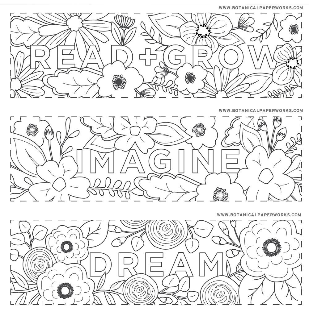 Free Printables} Read + Grow Coloring Bookmarks For Back-To-School pertaining to Free Printable Bookmarks to Color