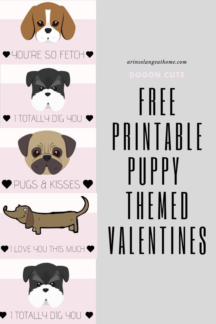 Free Puppy Themed Valentine&amp;#039;S - Arinsolangeathome | Puppy in Free Printable Dog Valentines Day Cards