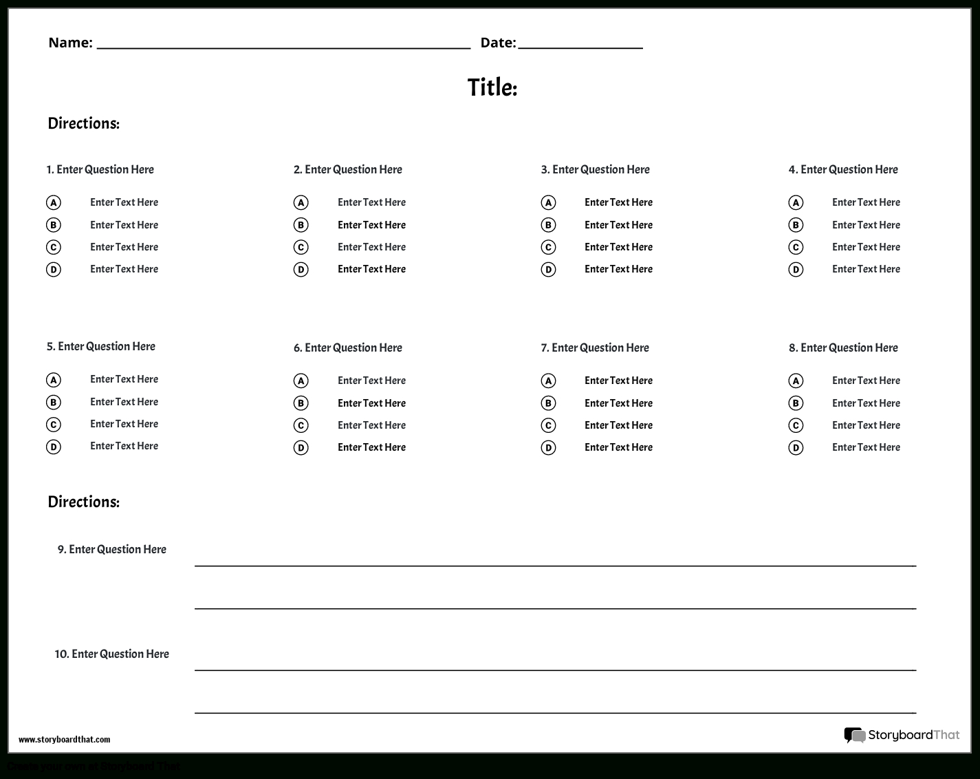 Free Quiz Maker: Online Templates For Teachers' Tests pertaining to Free Printable Test Maker