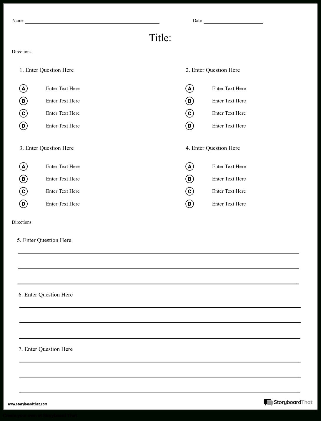 Free Quiz Maker: Online Templates For Teachers' Tests throughout Free Printable Test Maker for Teachers