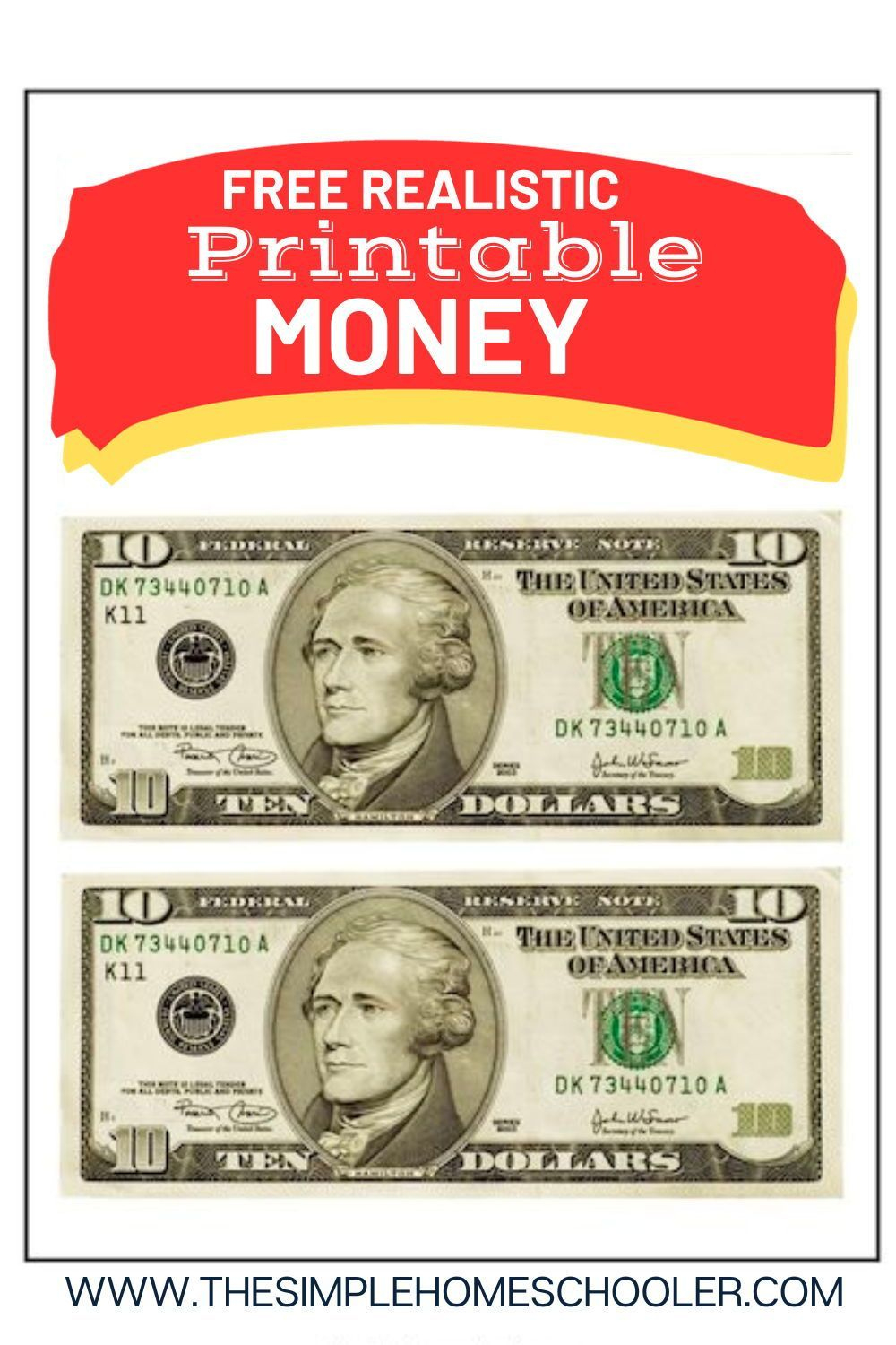 Free Realistic Printable Money: Front And Back, Real Size in Free Printable Fake Money That Looks Real