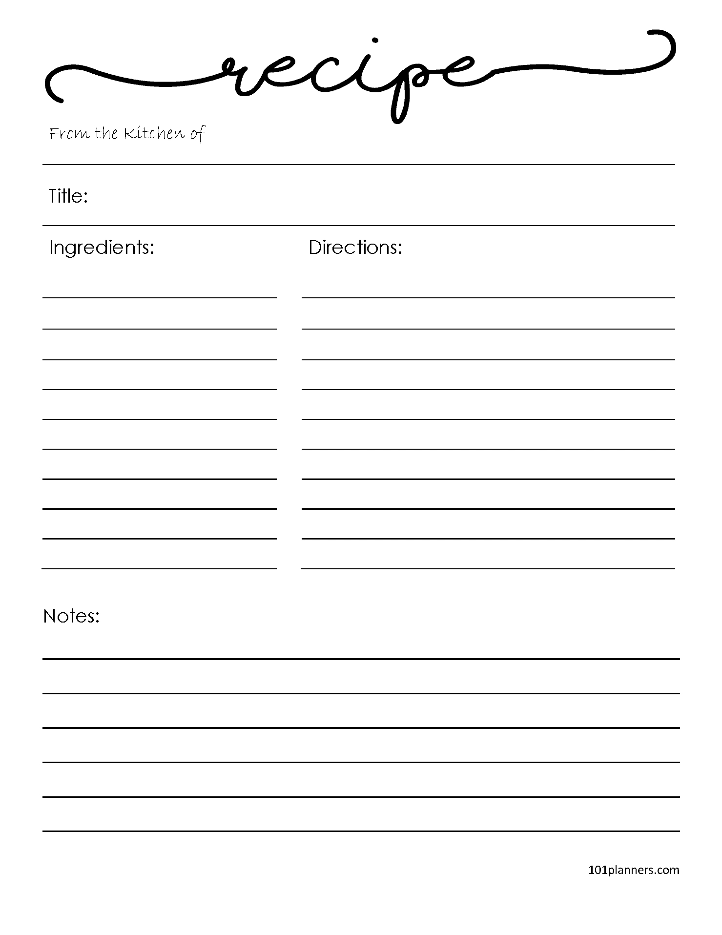 Free Recipe Template (Editable) | Edit Online / Word / Pdf in Free Printable Recipe Book Pages