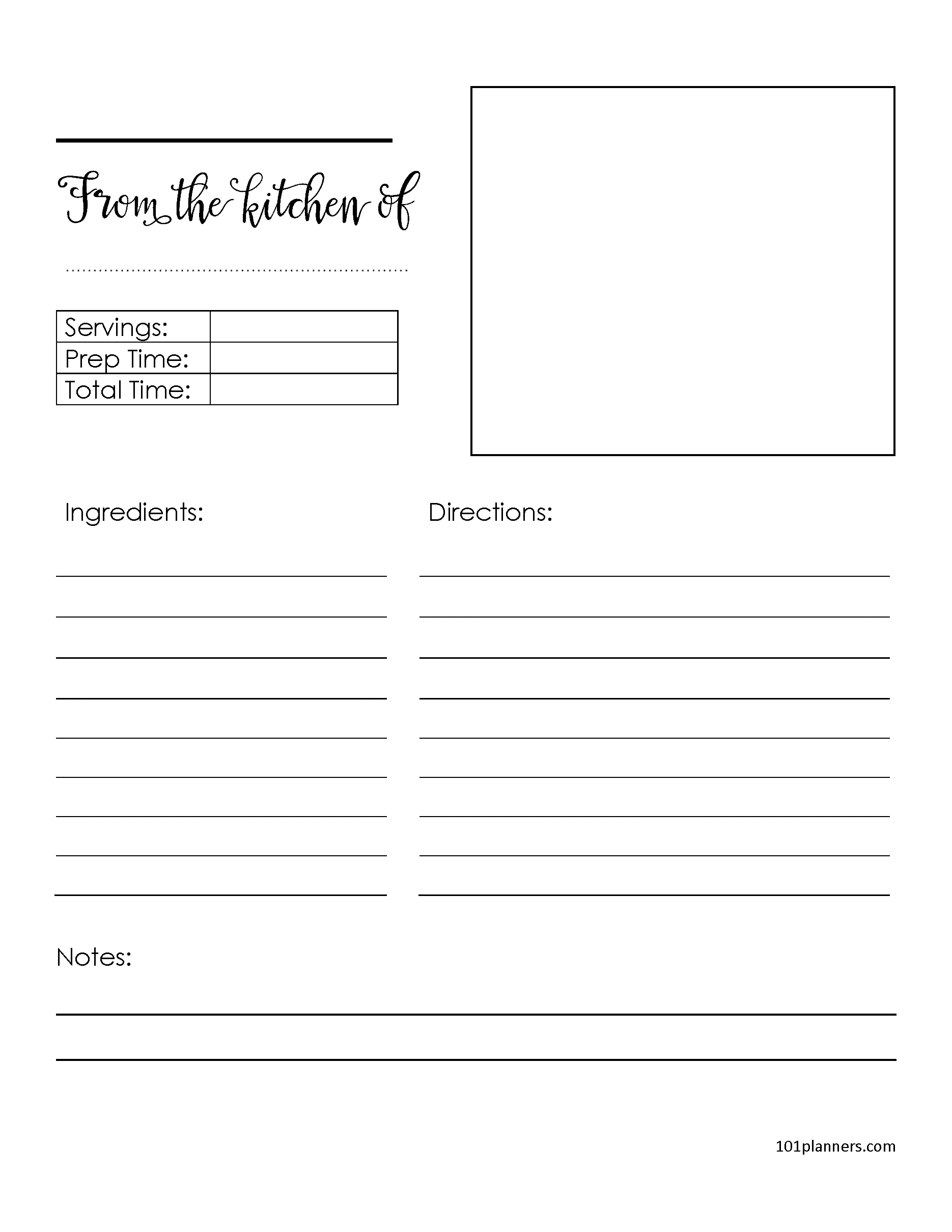 Free Recipe Template (Editable) | Edit Online / Word / Pdf with Free Printable Recipe Page Template