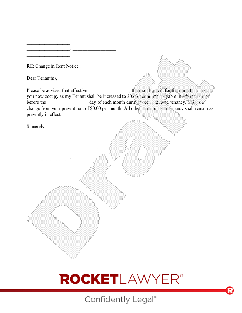 Free Rent Increase Letter Template &amp;amp; Faqs - Rocket Lawyer with Free Printable Rent Increase Letter