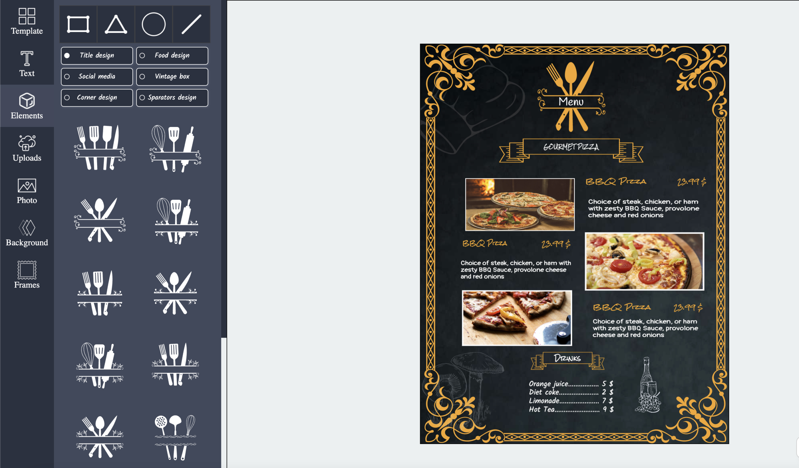 Free Restaurant Menu Maker With Online Templates | Imakemenu inside Free Online Printable Menu Maker