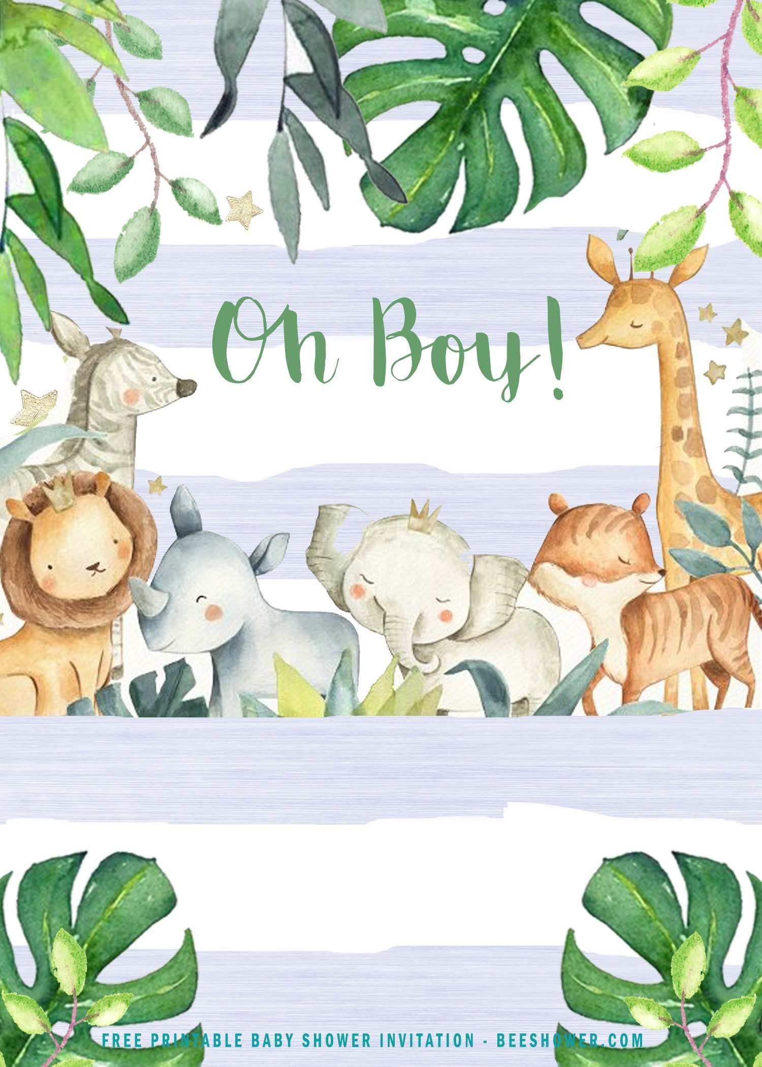 Free Safari Baby Shower Invitation Templates | Safari Baby Shower intended for Free Printable Jungle Safari Baby Shower Invitations