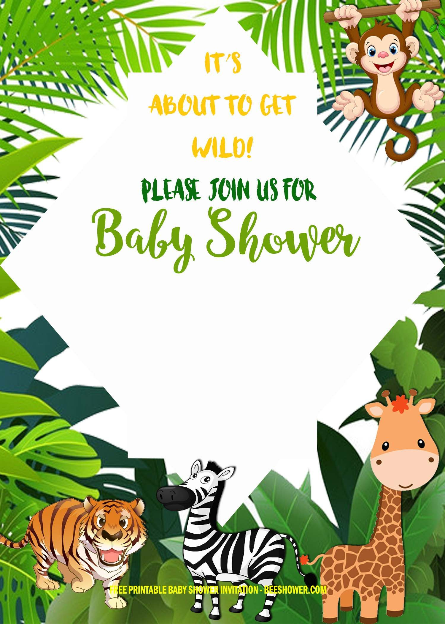 Free Safari Baby Shower Invitation Templates | Safari Baby Shower throughout Free Printable Jungle Safari Baby Shower Invitations