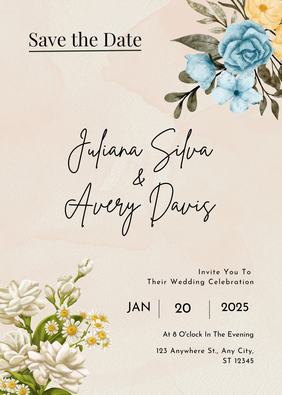 Free Save The Date Card Templates To Edit And Print | Canva in Free Printable Save the Date Templates