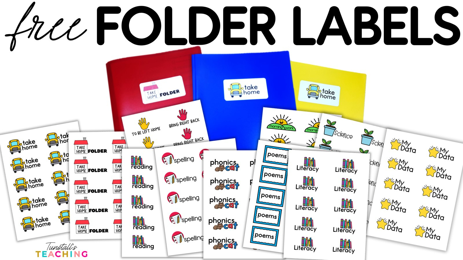 Free School Folder Labels For Teachers - Tunstall&amp;#039;S Teaching with Free Printable Take Home Folder Labels