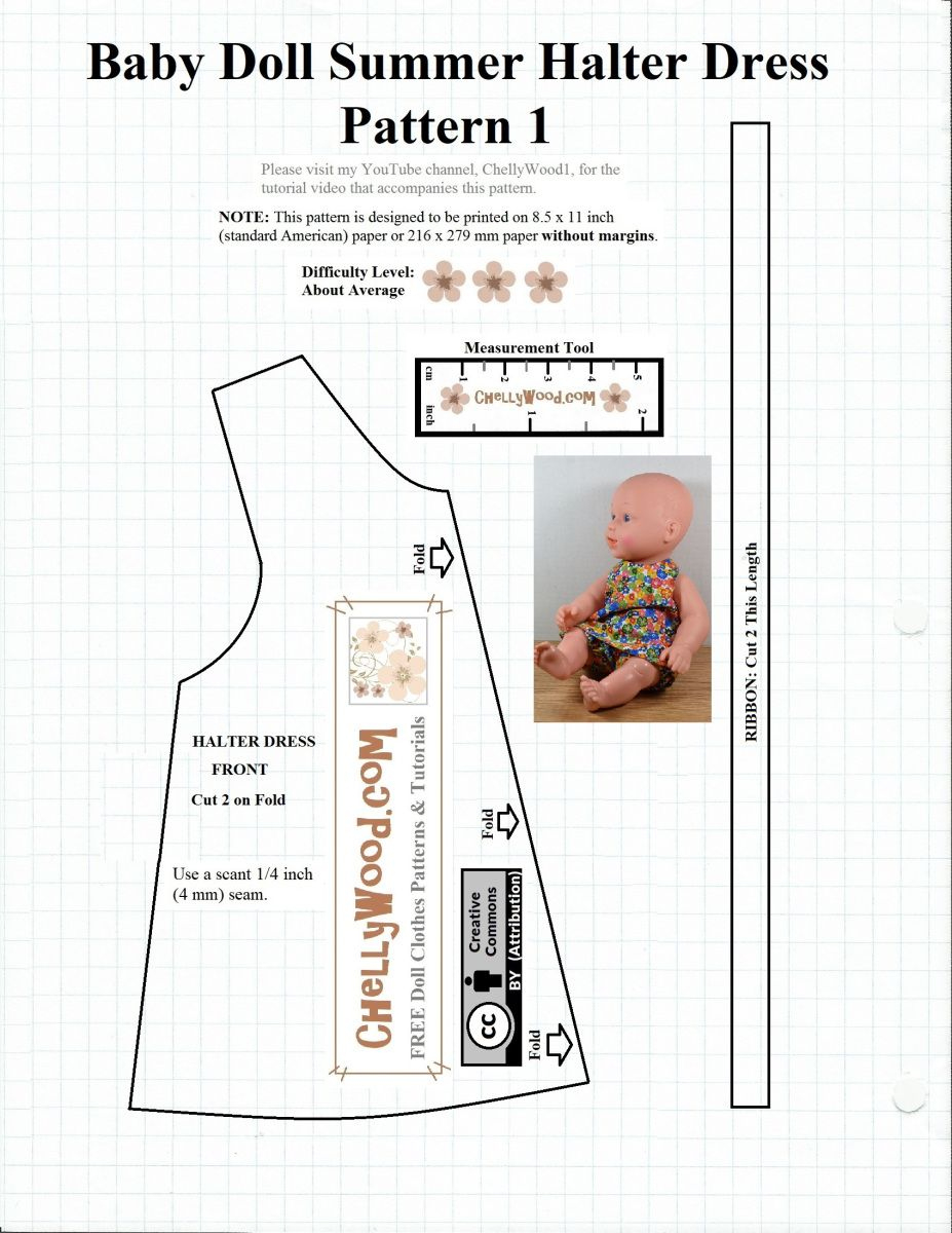 Free #Sewing Pattern For Baby #Dolls @ Chellywood #Crafts intended for American Girl Clothes Patterns Free Printable
