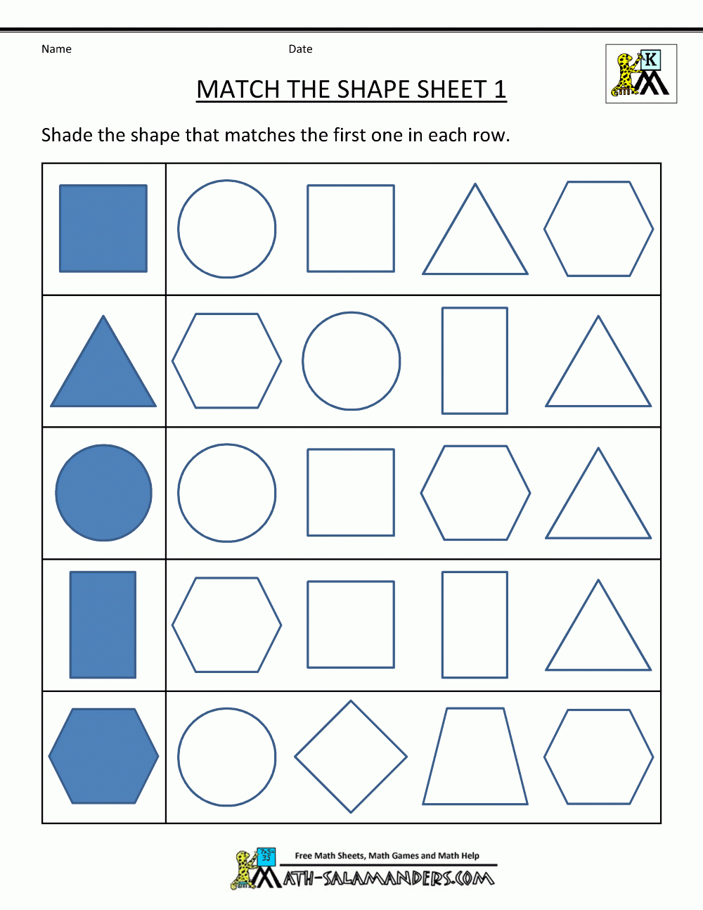 Free Shape Worksheets Kindergarten inside Free Printable Shapes Worksheets