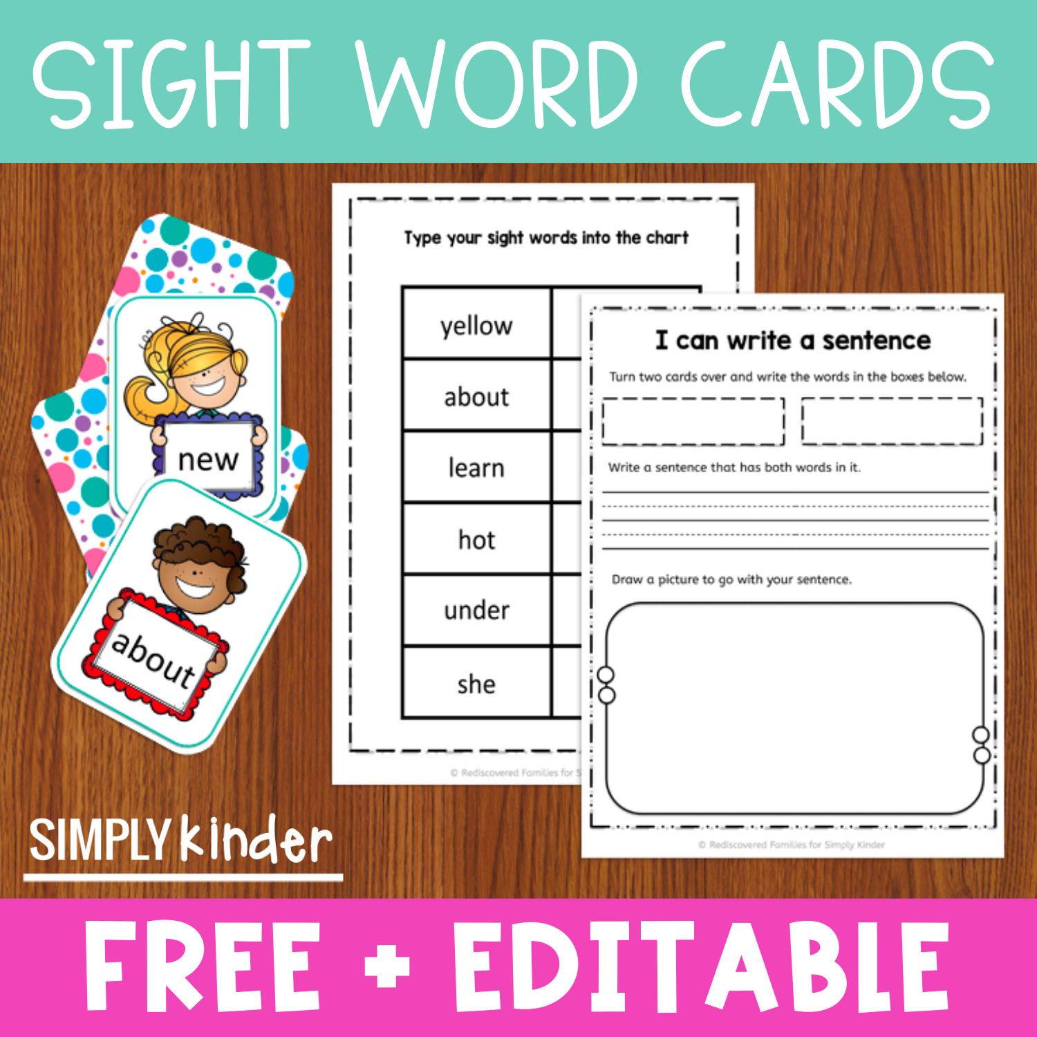 Free Sight Words Printable Card Activity For Kindergarten - Simply with Free Printable Snapwords