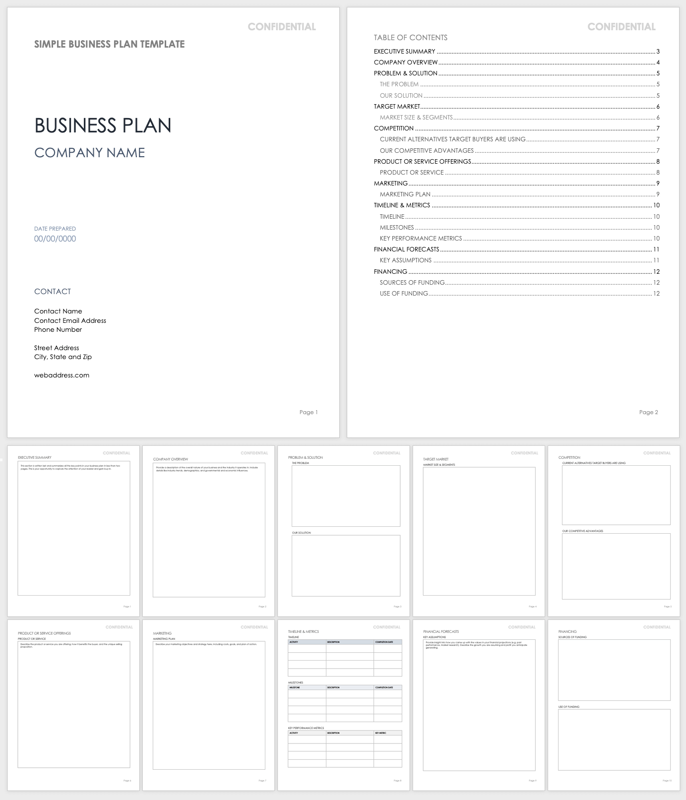 Free Simple Business Plan Templates | Smartsheet inside Free Printable Business Templates