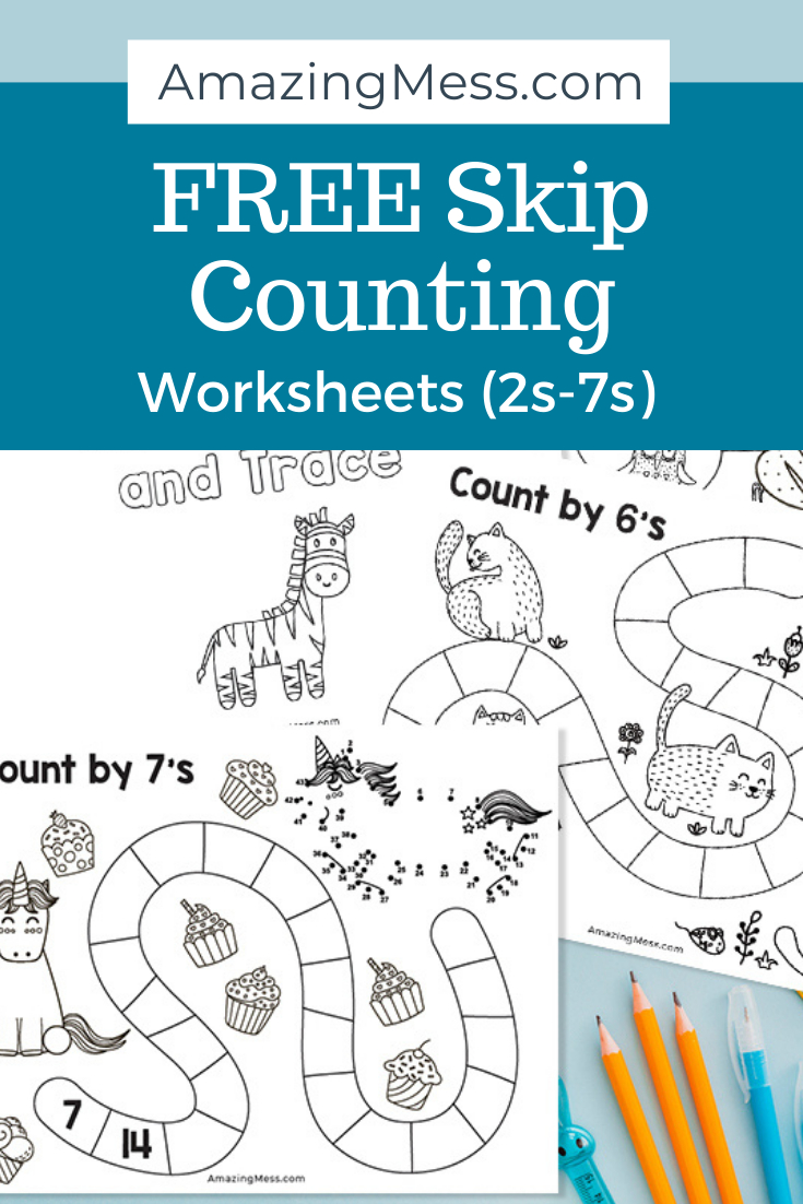 Free Skip Counting Worksheets (Count, Color, Trace #2-7) - Amazing for Free Printable Skip Counting Worksheets