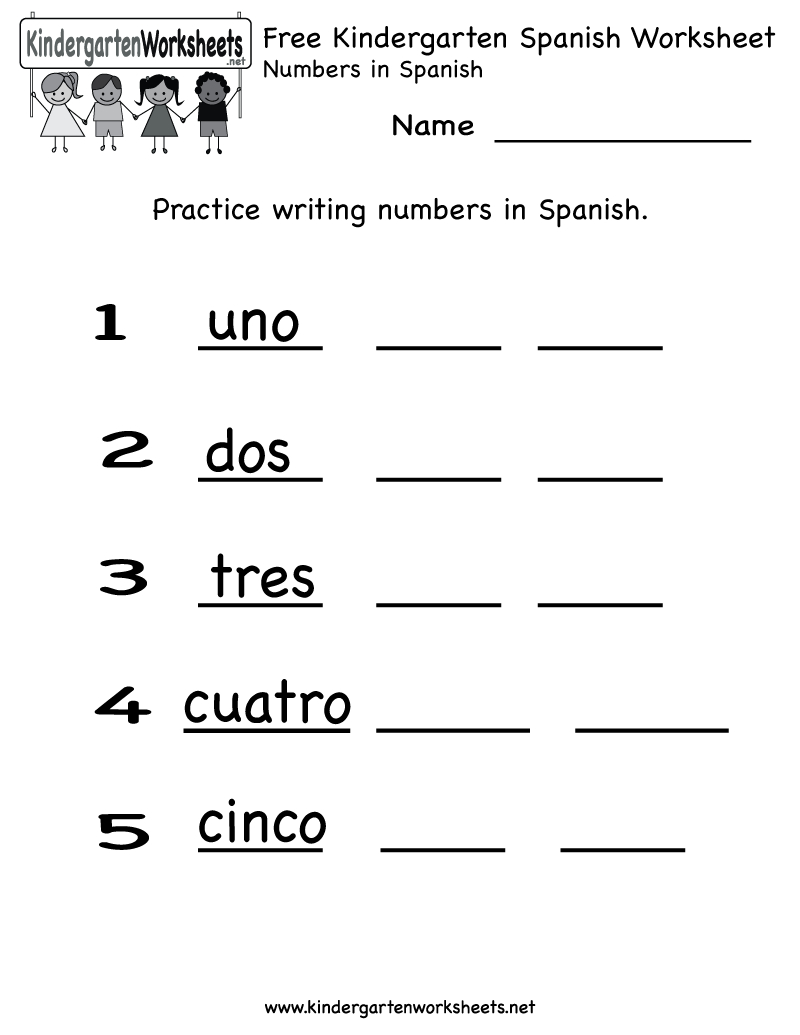 Free Spanish Worksheet For Kids for Free Printable Elementary Spanish Worksheets