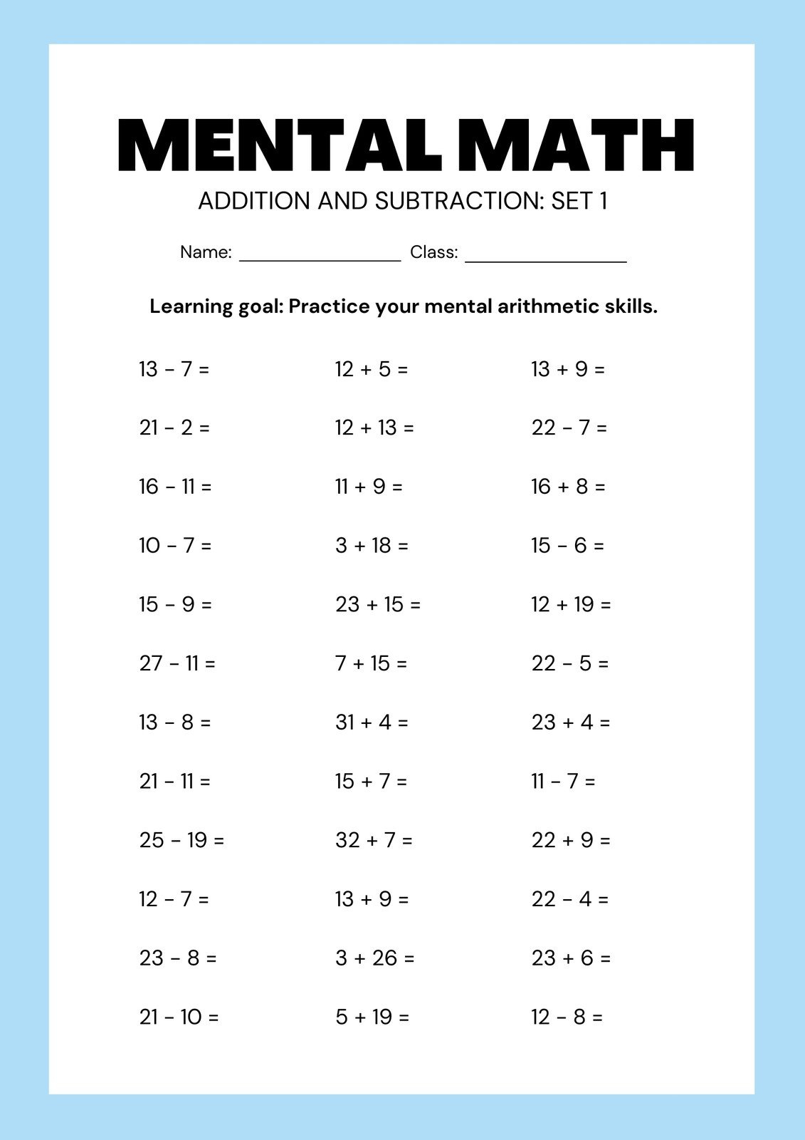 Free Subtraction Worksheet Templates To Edit And Print | Canva inside Free Printable Subtraction Worksheets