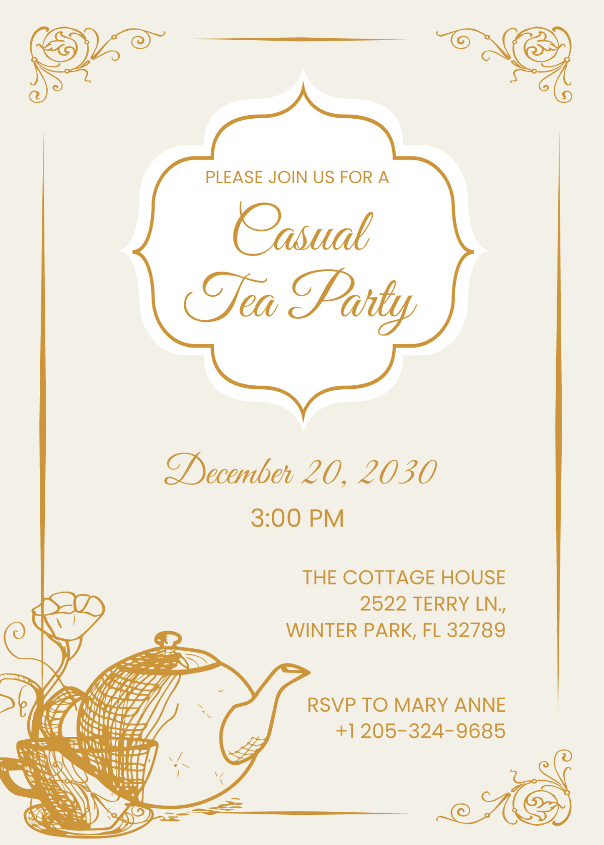 Free Tea Party Invitation Templates &amp;amp; Examples - Edit Online intended for Free Printable Kitchen Tea Invitation Templates