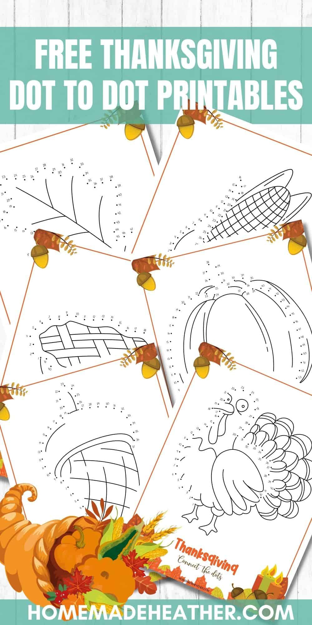 Free Thanksgiving Dot To Dot Printables » Homemade Heather pertaining to Free Thanksgiving Printables Dot to Dot