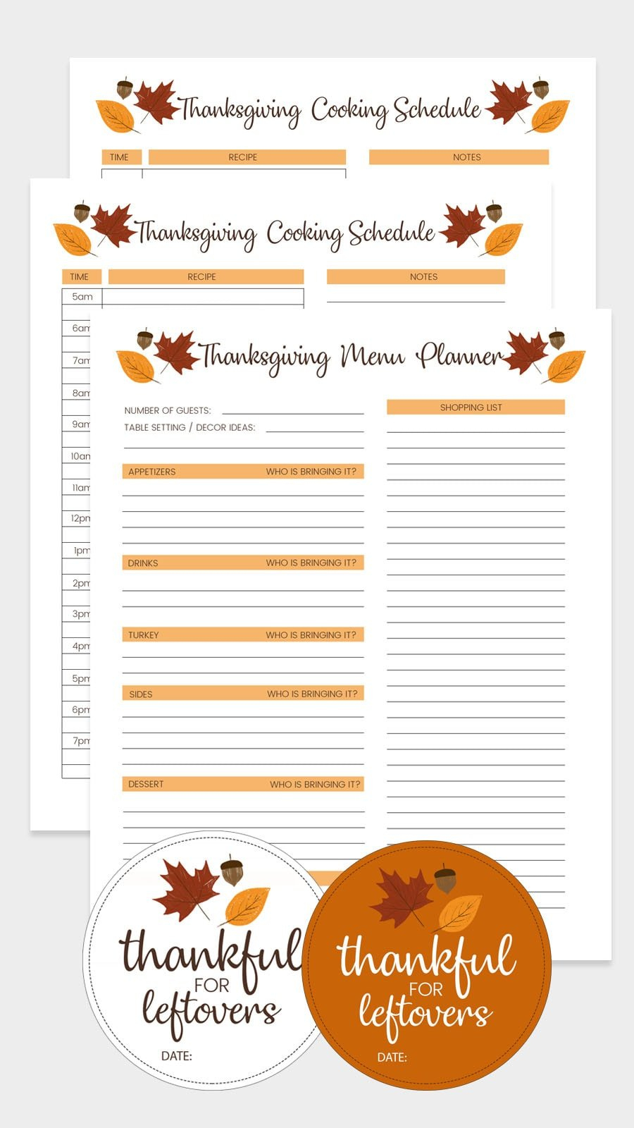 Free Thanksgiving Menu Template, Schedule + Tags | Lil&amp;#039; Luna throughout Free Printable Thanksgiving Menu Template