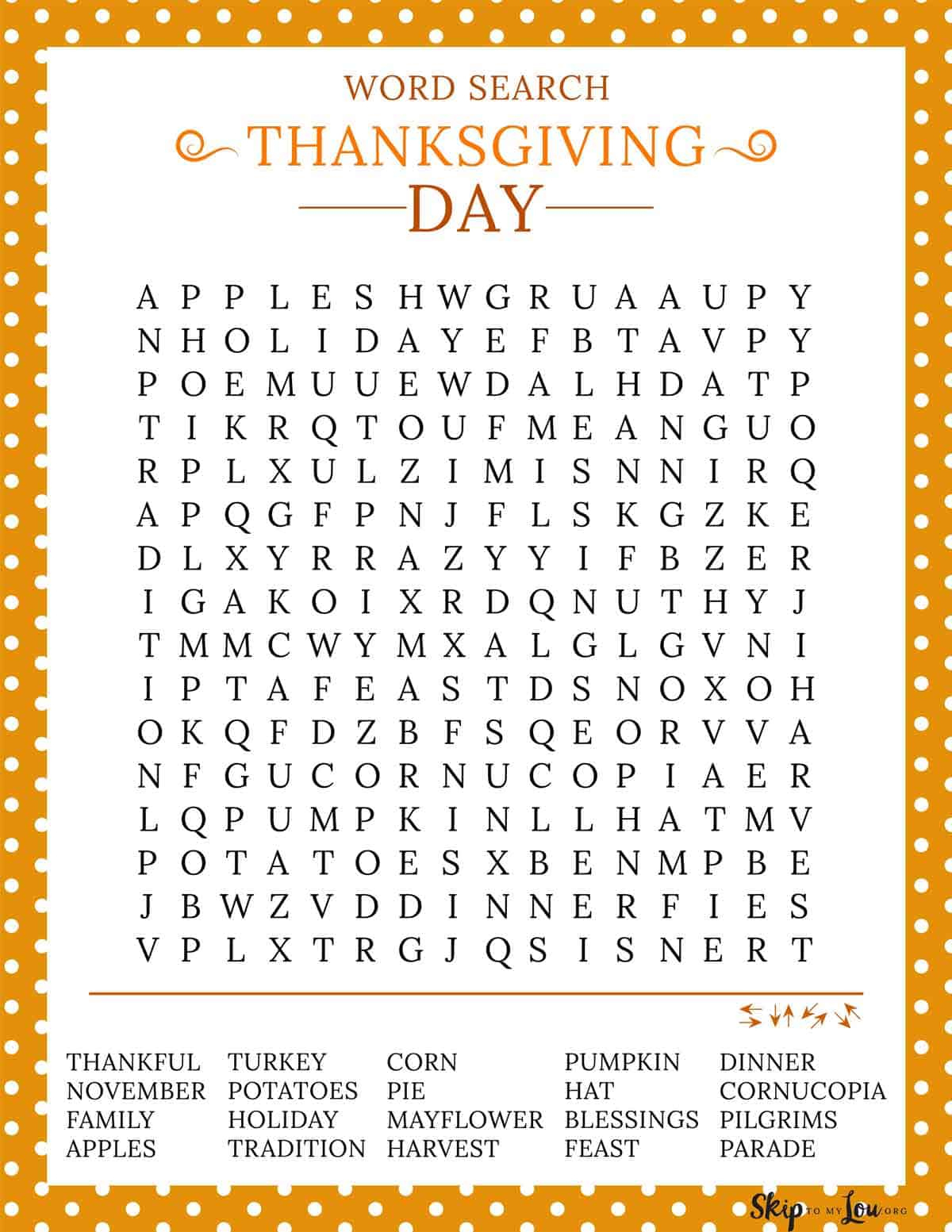 Free Thanksgiving Printables. | Skip To My Lou for Thanksgiving Games Printable Free