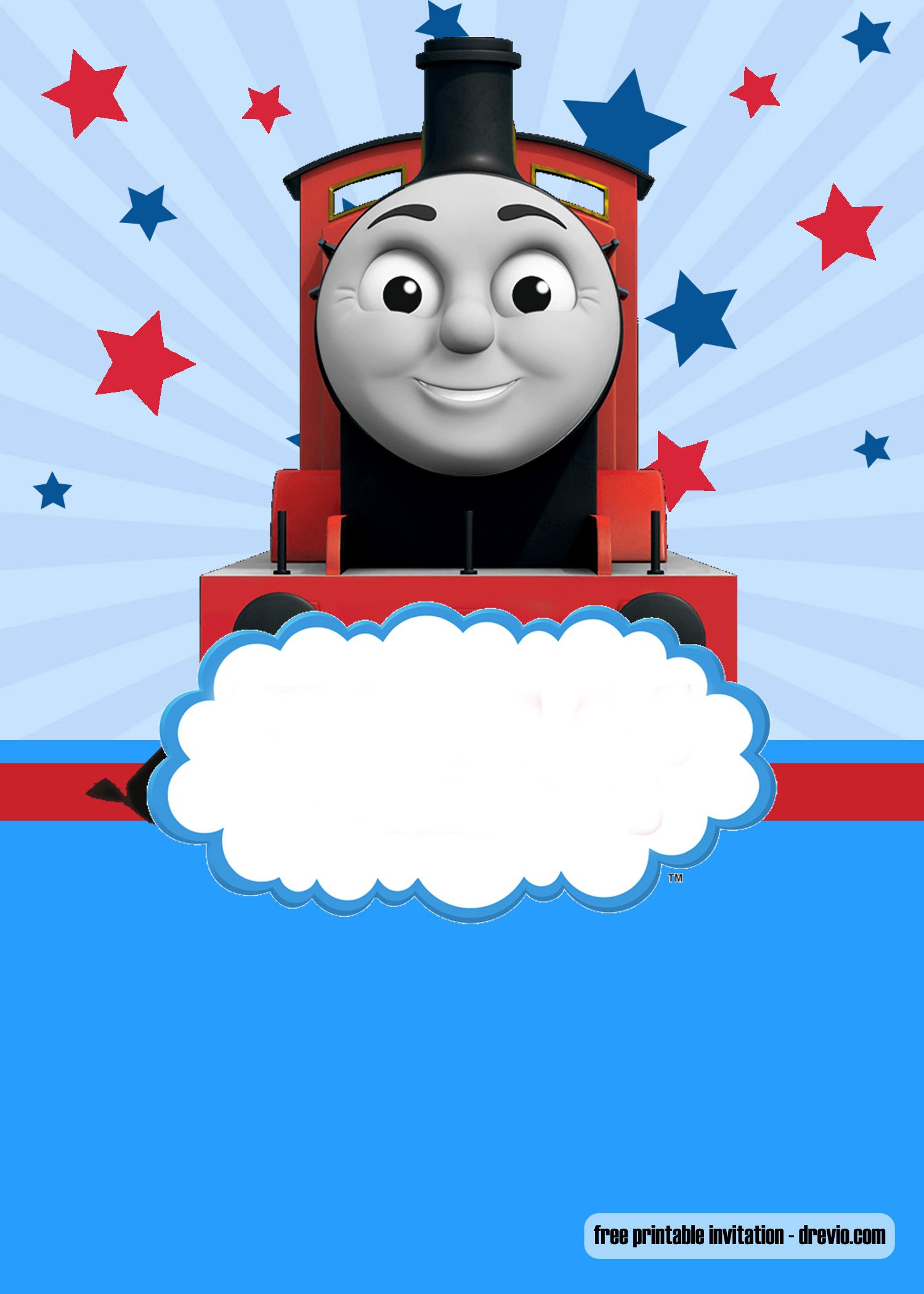 Free Thomas The Train Invitation Templates | Train Party inside Thomas Invitations Printable Free