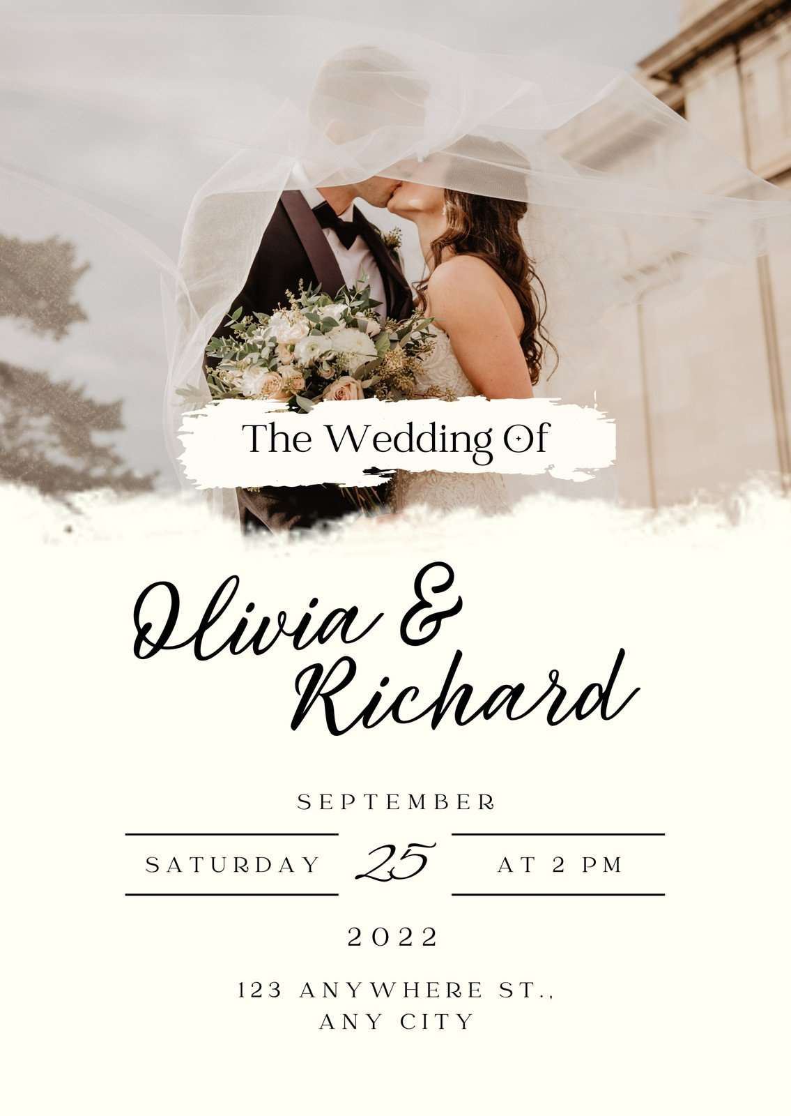 Free To Customize Wedding Photo Invitation Templates | Canva throughout Free Printable Wedding Invitations With Photo