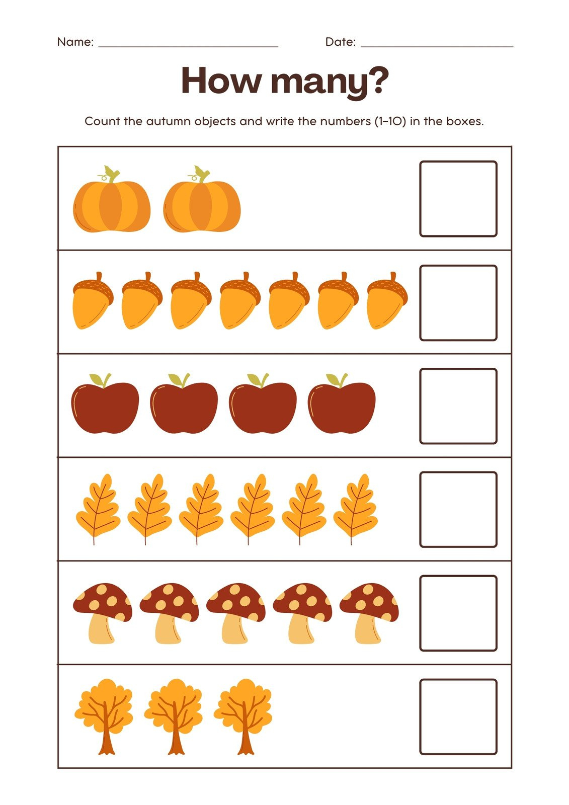 Free To Edit Autumn-Themed Worksheet Templates | Canva intended for Free Printable Autumn Worksheets