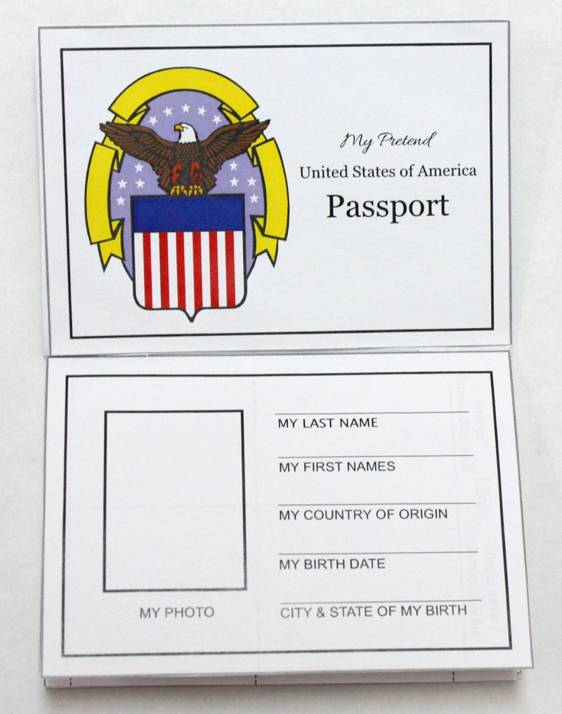 Free Travel Printables For Kids: Pretend Passport with Free Printable Passport Template