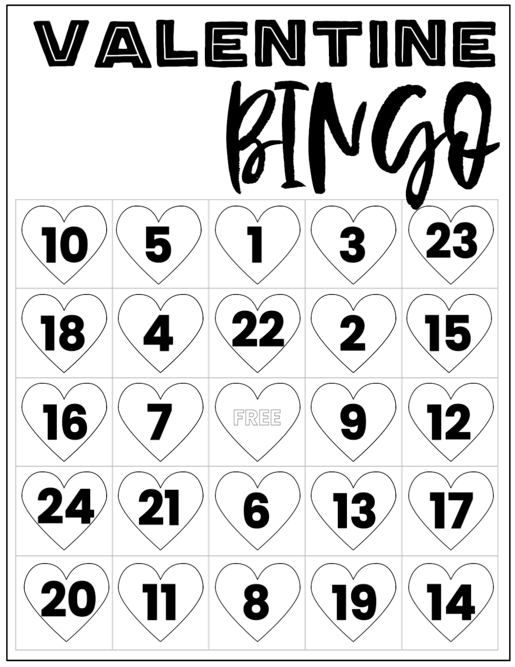 Free Valentine Bingo Printable Cards - Paper Trail Design intended for Free Printable Valentines Bingo