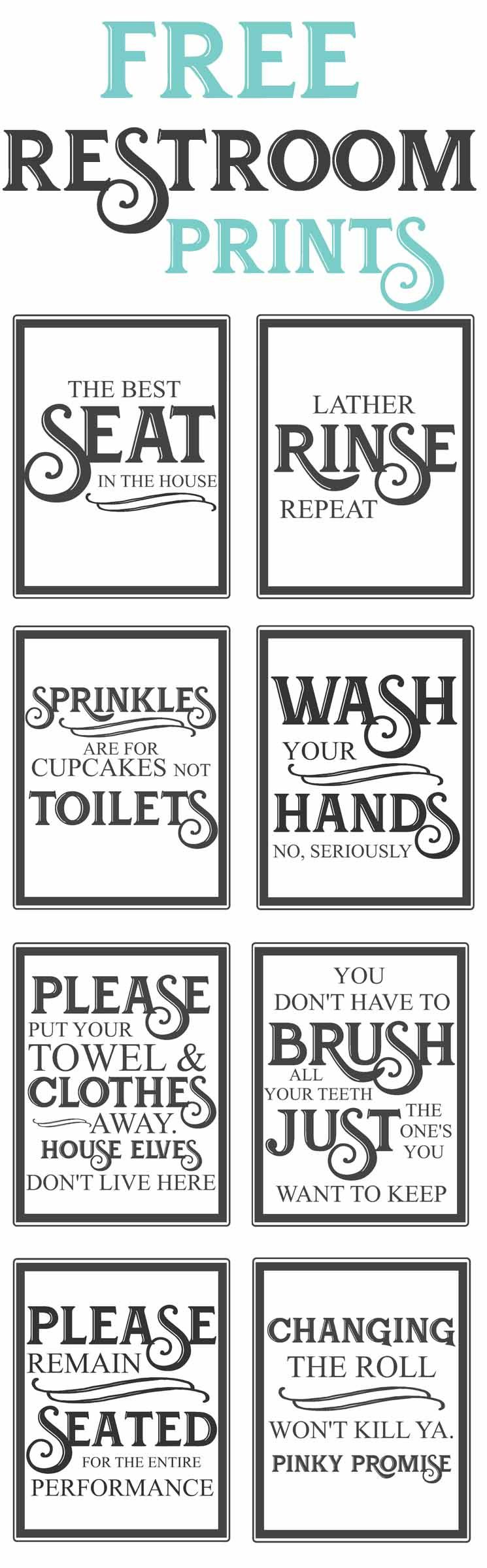 Free Vintage Bathroom Printables - | Bathroom Printables, Vintage regarding Free Funny Bathroom Printables