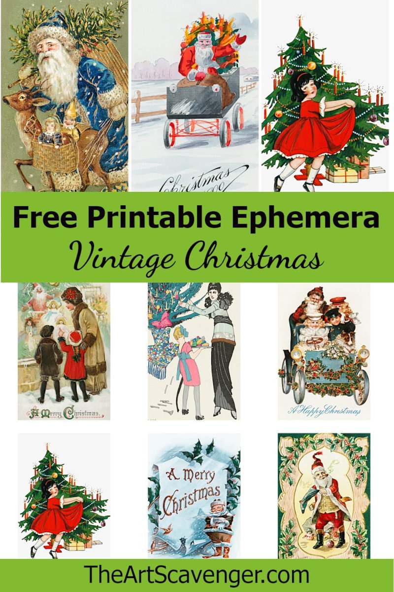 Free Vintage Christmas Ephemera Collage Sheet Printables — The Art for Free Printable Vintage Christmas Images