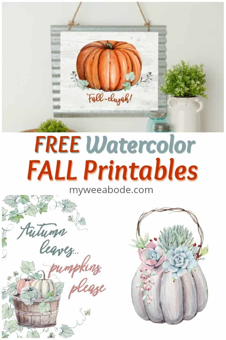 Free Watercolor Fall Printables - throughout Free Autumn Printables