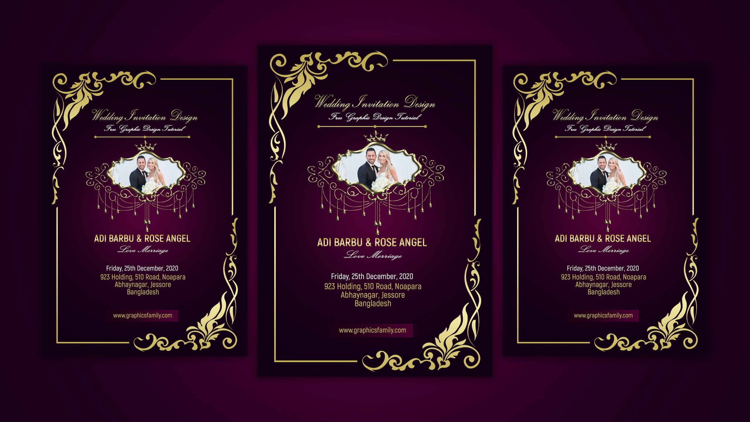 Free Wedding Invitation Card Template – Graphicsfamily throughout Wedding Invitation Cards Printable Free