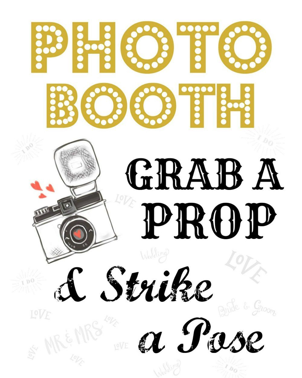 Free Wedding Photo Booth Sign | Scrappy Geek | Photo Booth Props with regard to Free Printable Photo Booth Sign