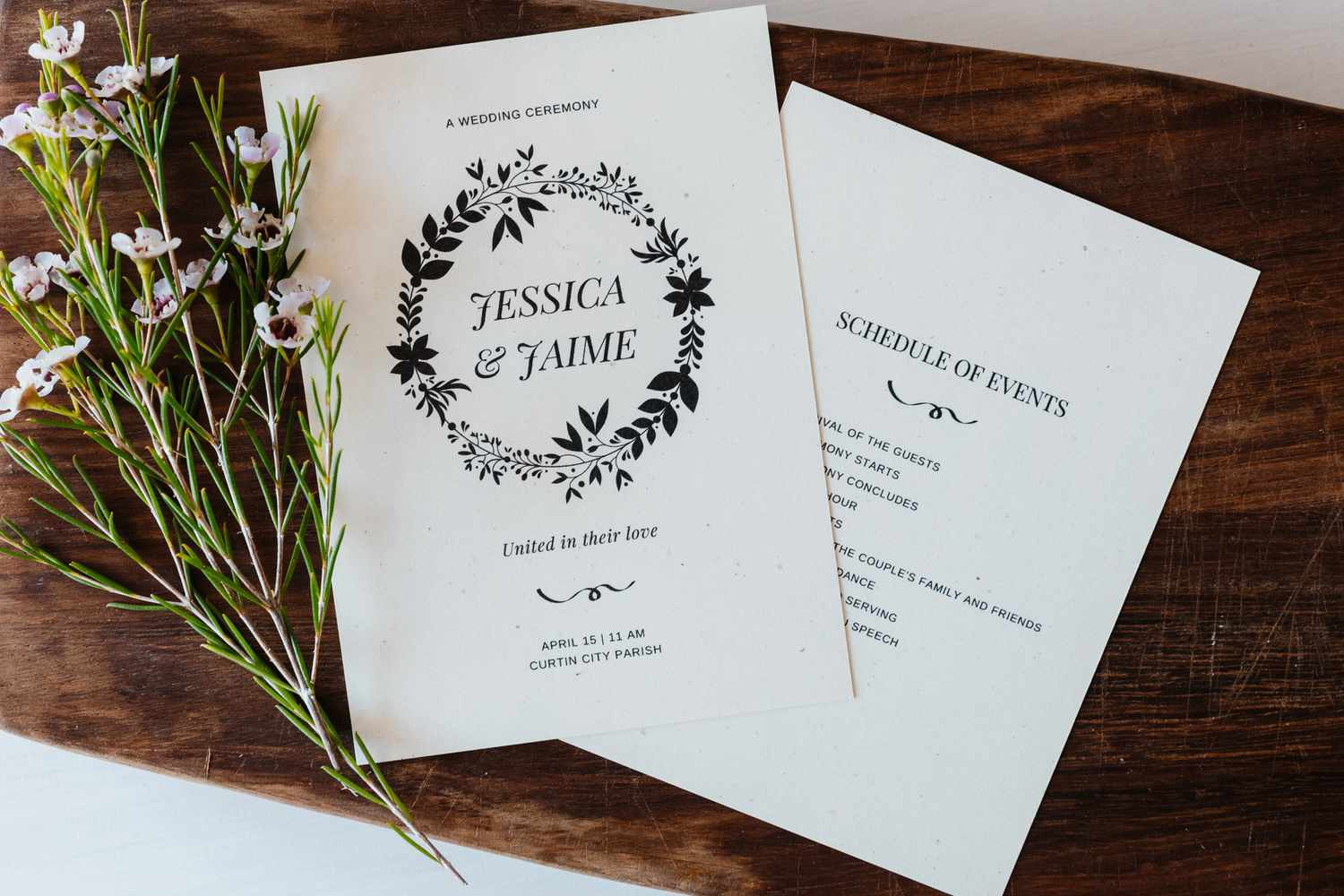 Free Wedding Program Templates You Can Customize with Free Printable Wedding Program Templates