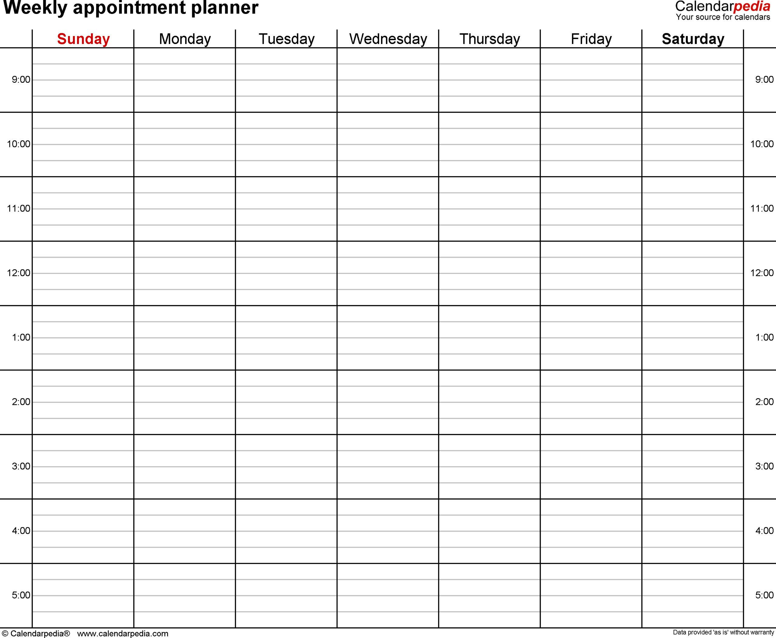 Free Weekly Planners In Pdf Format - 20+ Templates in Free Printable Weekly Appointment Sheets