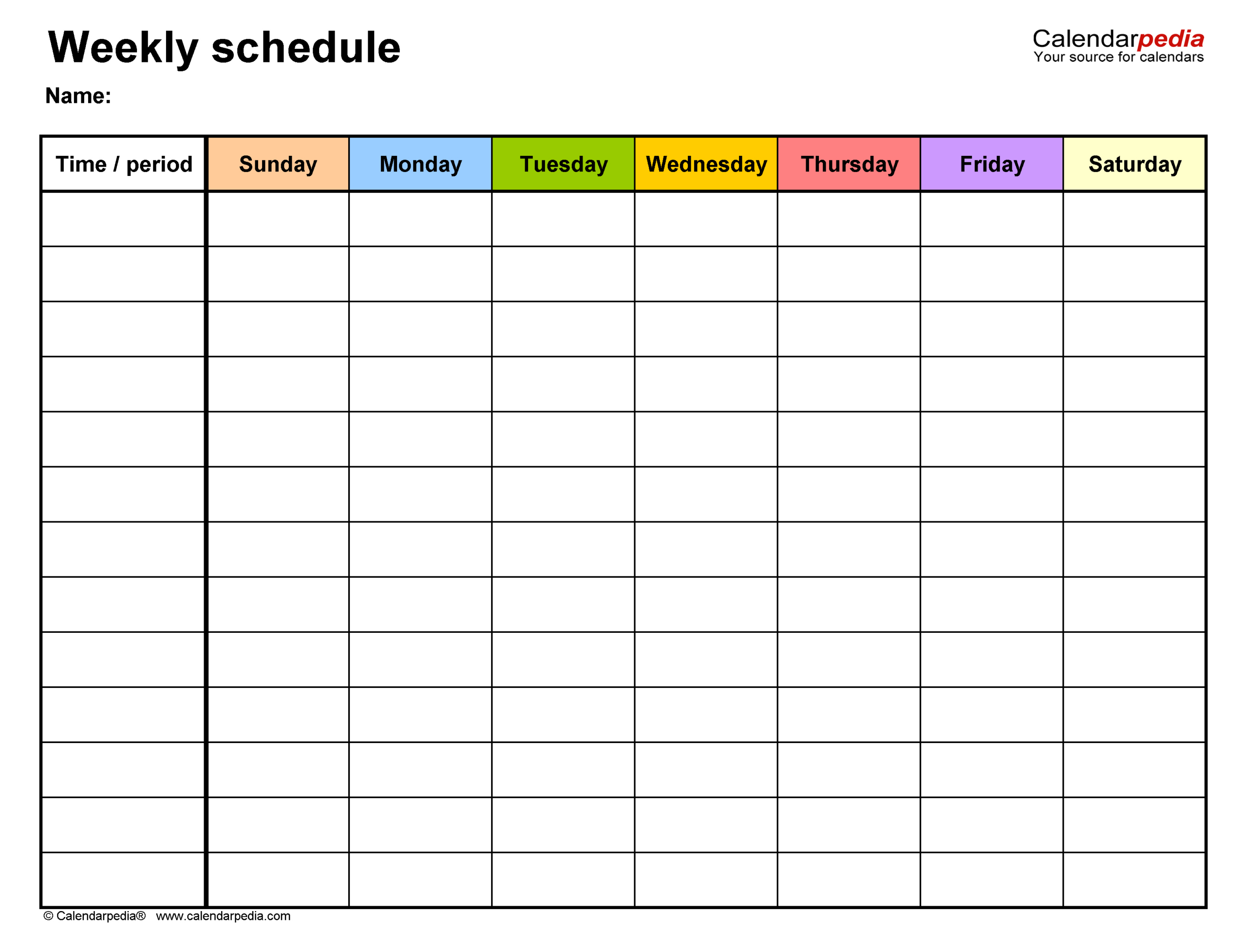 Free Weekly Schedules For Pdf - 18 Templates within Free Printable Weekly Schedule