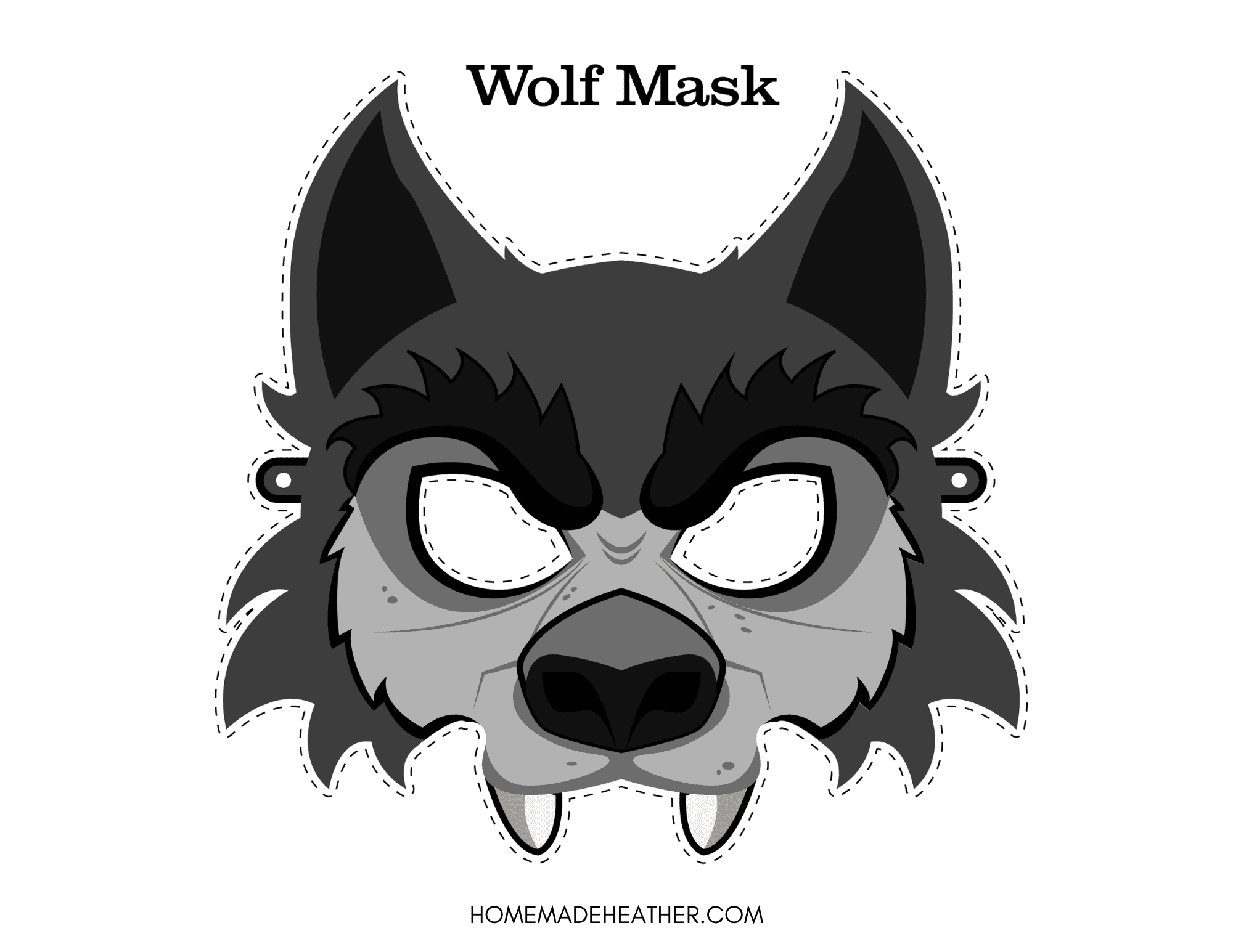 Free Wolf Activity Printables » Homemade Heather for Free Printable Wolf Face Mask