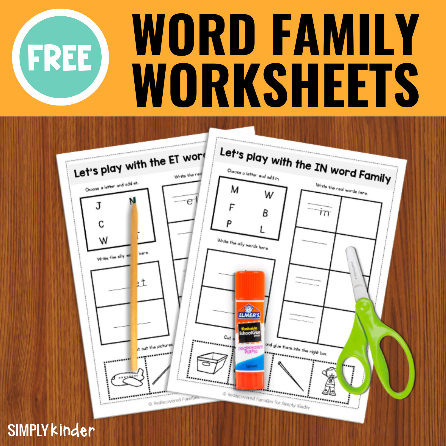 Free Word Family Worksheets For Kindergarten - Simply Kinder in Free Printable Word Family Worksheets For Kindergarten