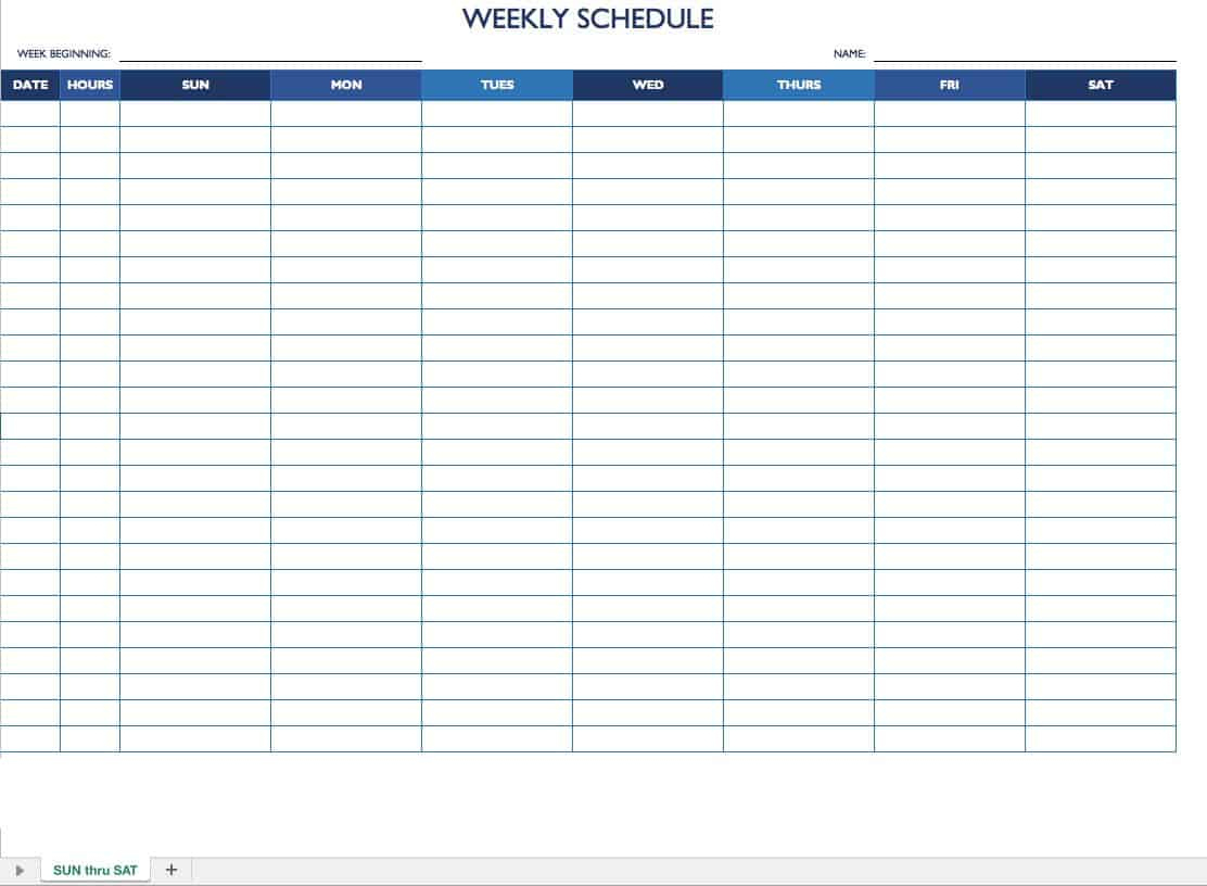 Free Work Schedule Templates For Word And Excel |Smartsheet intended for Free Printable Blank Work Schedules