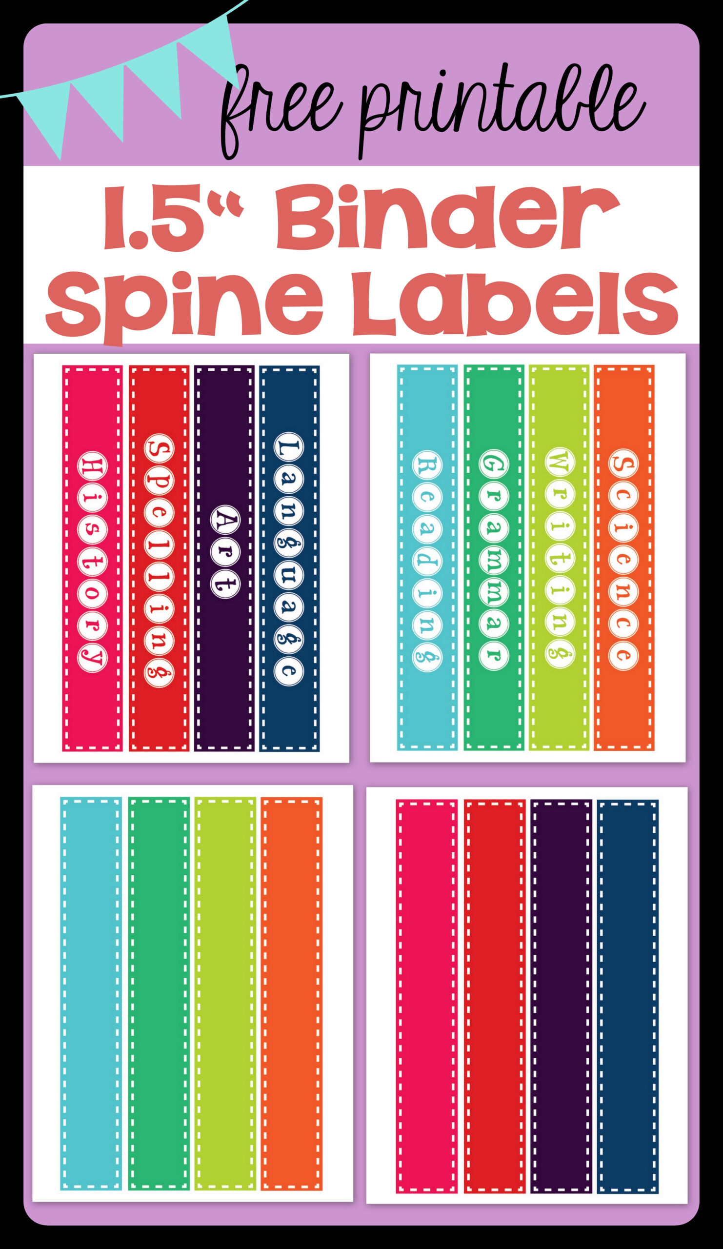 Freebie* Binder Spine Labels | Vanilla Joy intended for Printable Binder Spine Inserts Free