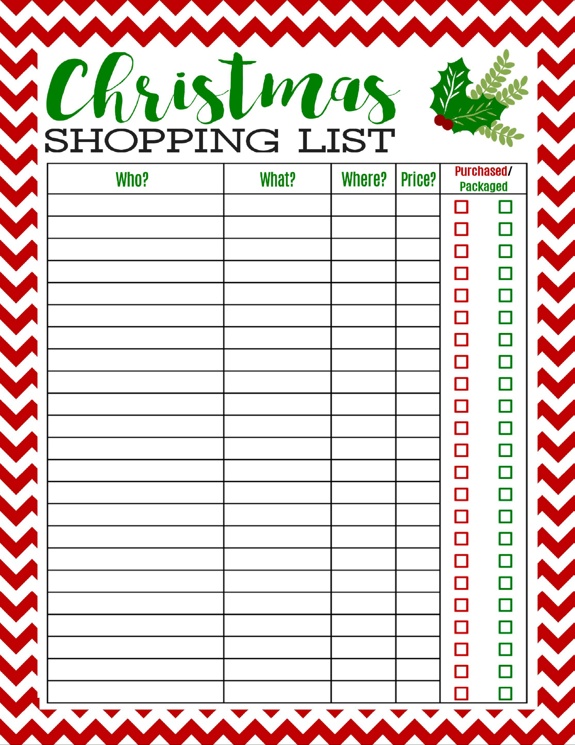 Freebie Printable Christmas Shopping List - Mom 4 Real throughout Free Printable Christmas List