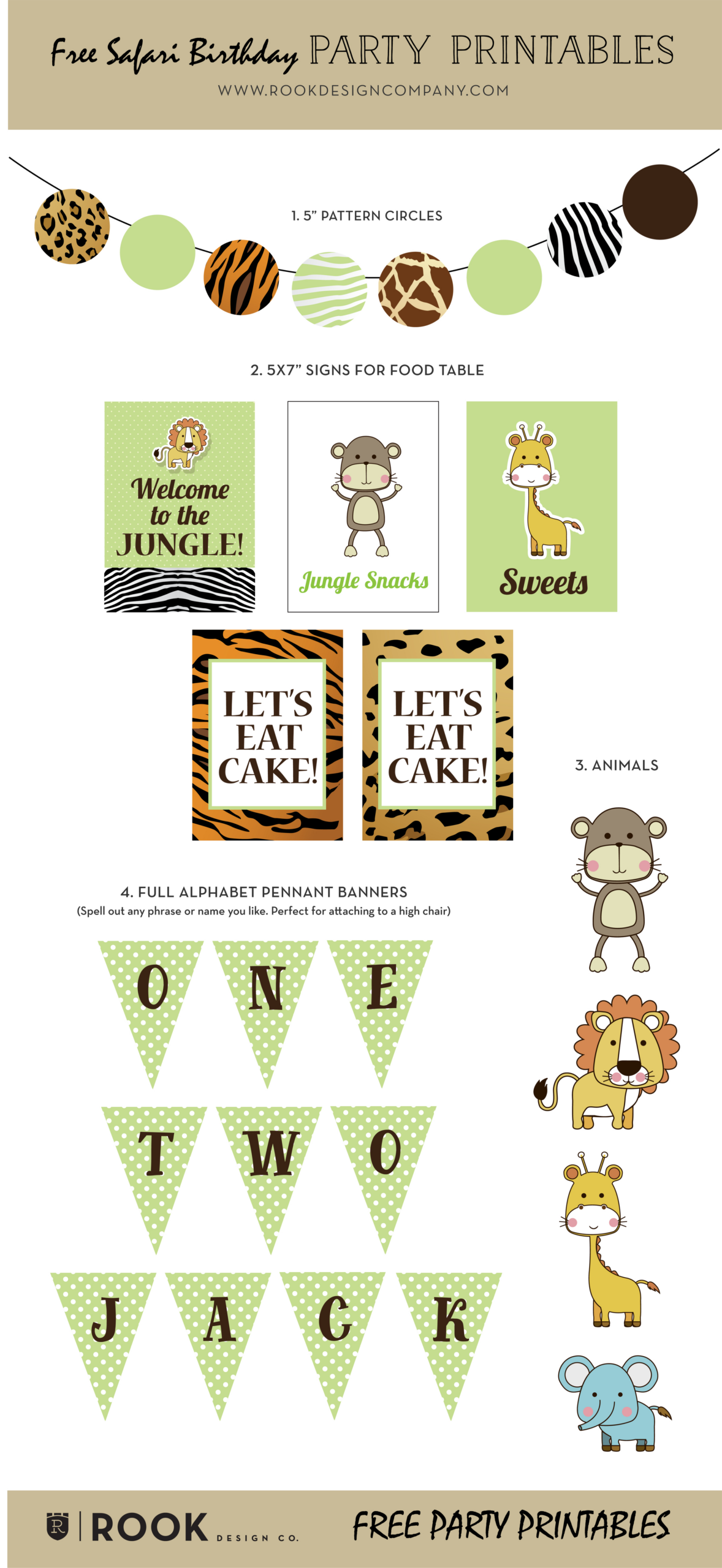 Friday Freebie - Safari Theme Party Free Printables — Rook Design Co. within Free Jungle Printables